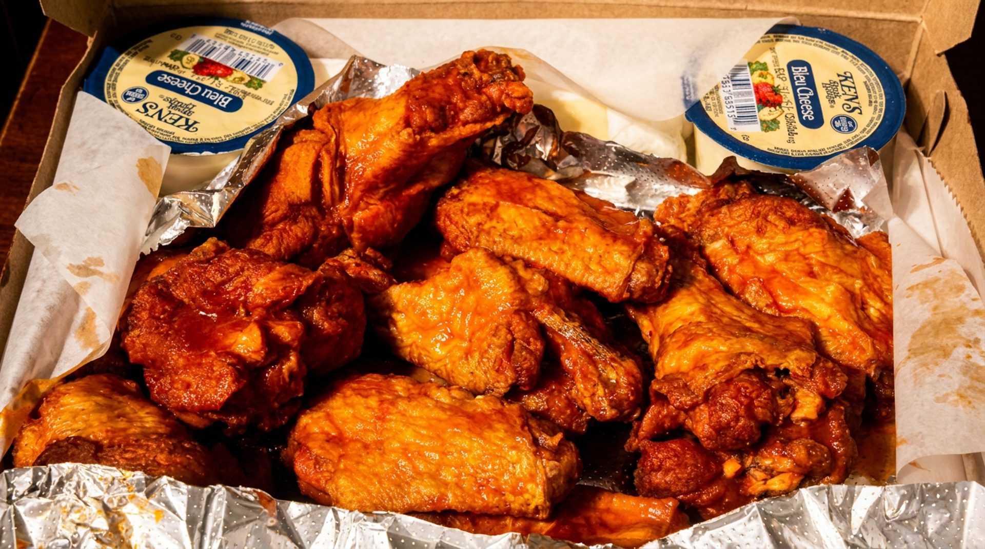Pizza, wings, and fish fry